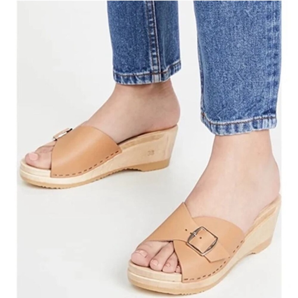 No.6 Abuela Mid Wedge Clog – Desert – Size 39/8.5